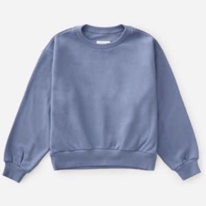 everlane oversized fleece crew